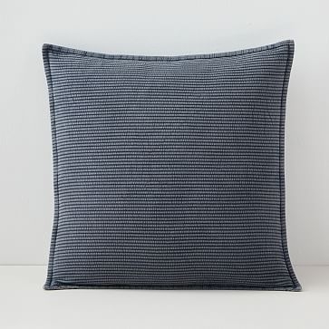Solid Ribbed Pillow Cover, 20"x20", Iron Gate - Image 0