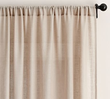 Belgian Linen Rod Pocket Sheer Curtain Made with Libeco(TM) Linen, 50 x 108", Flax - Image 0