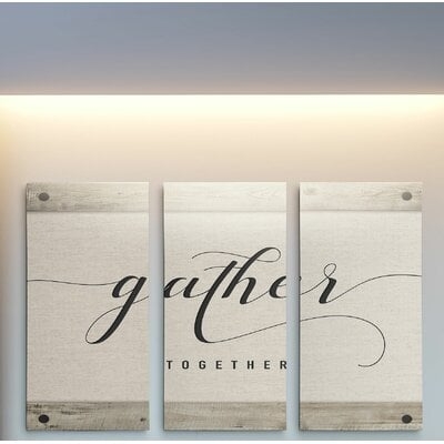 A Premium 'Gather Together' Textual Art Multi-Piece Image on Canvas - Image 0