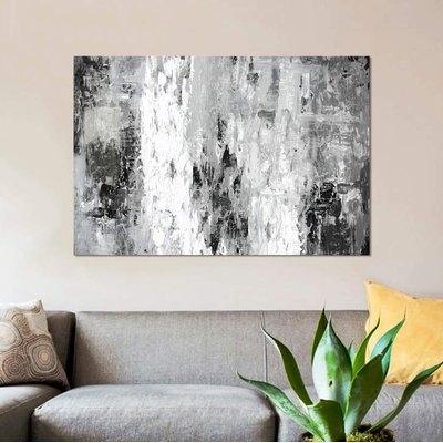 'Black And White Abstract IV' Print on Canvas - Image 0