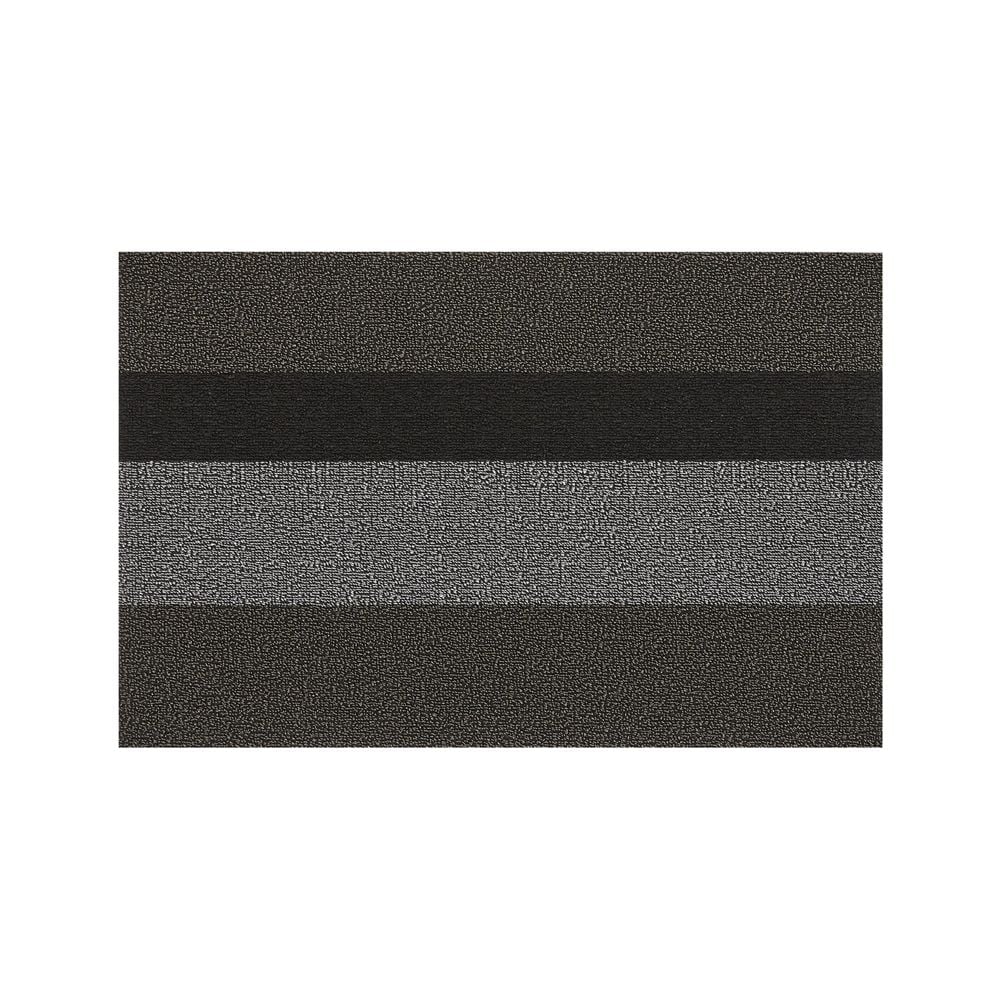 Chilewich ® Silver/Black Woven Indoor/Outdoor Floormat 18"x28" - Image 0