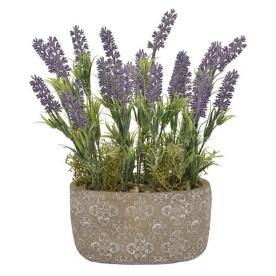 Faux Lavender Flowering Plant in Pot - Image 0