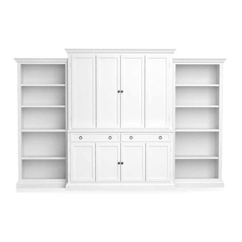 Cameo 4-Piece White Open Bookcase Entertainment Center - Image 4