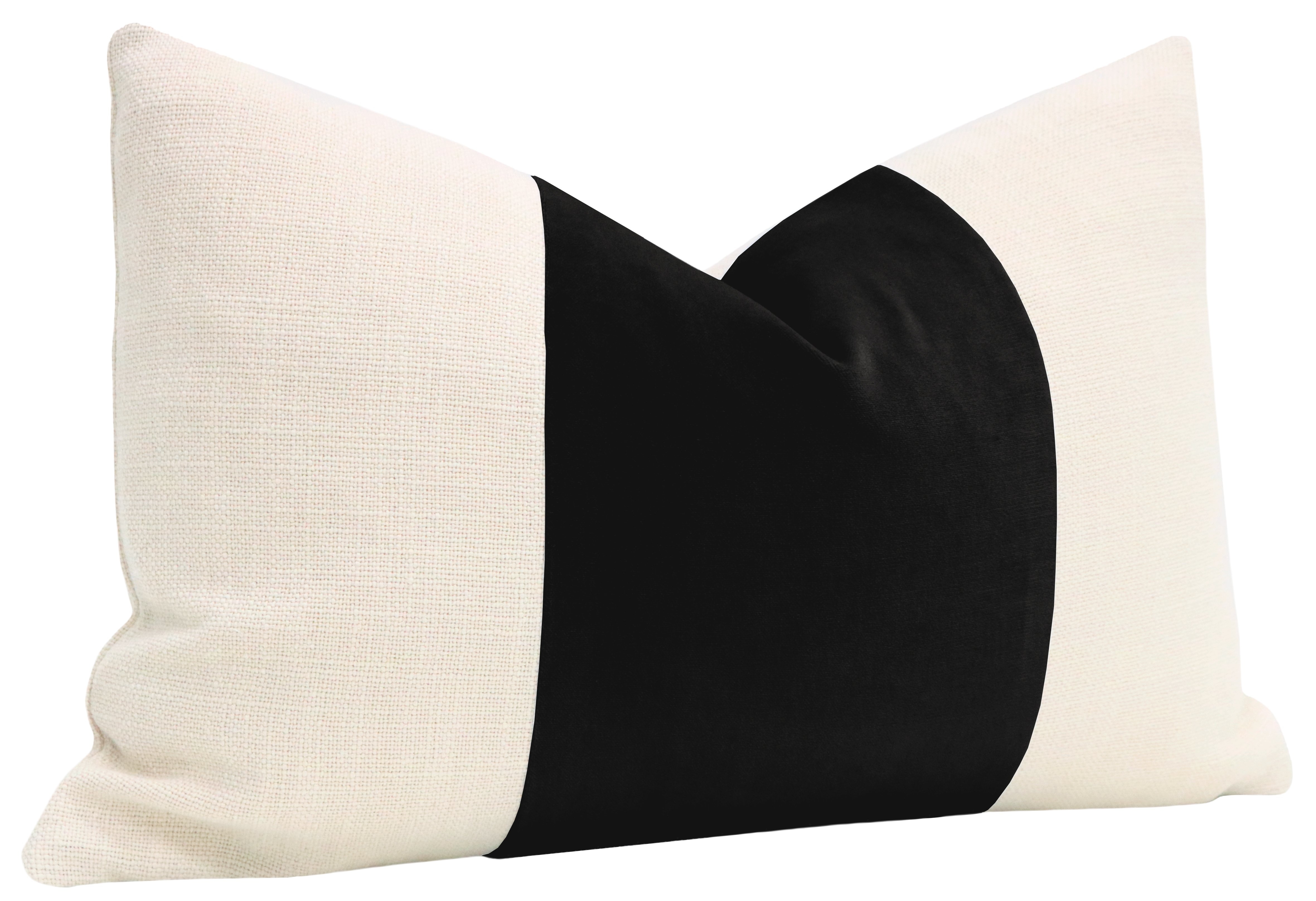 Discontinued The Little Lumbar :: PANEL Classic Velvet // Ebony - 12" X 18" PILLOW COVER - Image 1