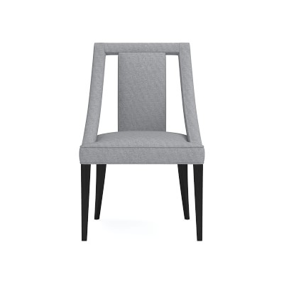 Sussex Dining Side Chair, Perennials Performance Canvas, Grey, Ebony Leg - Image 0