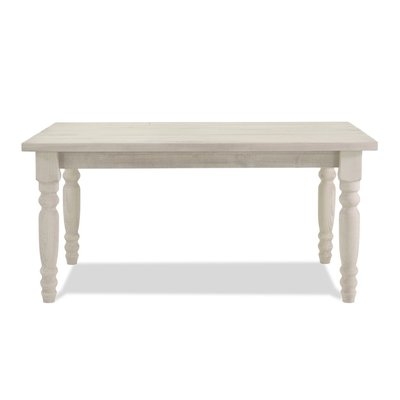 Valerie 63'' Pine Solid Wood Dining Table, Off-White - Image 0