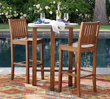 Abbott Outdoor Bar Height Table, Brown - Image 3