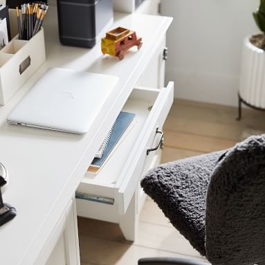 Hampton Smart Storage Desk & Bookcase with Cabinet Set, Simply White - Image 3