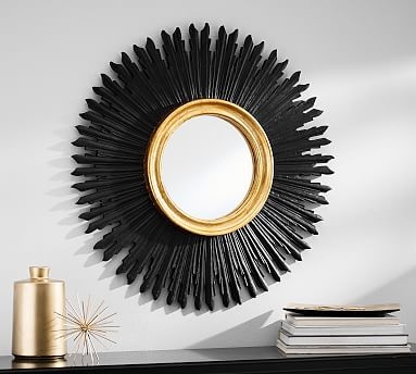 Louis Sunburst Mirror, Black/Gold - Image 0