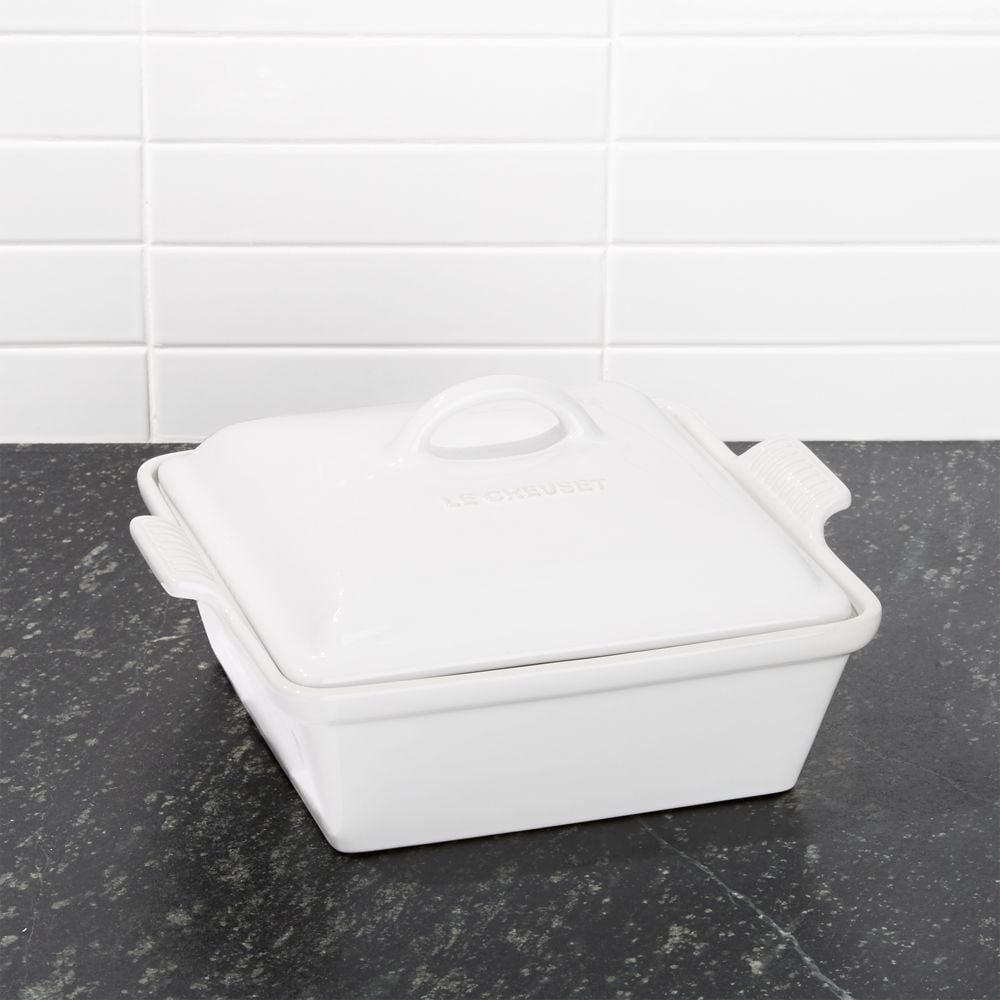 Le Creuset ® Heritage 3-Qt. White Covered Square Casserole Dish with Lid, 9x9" - Image 0