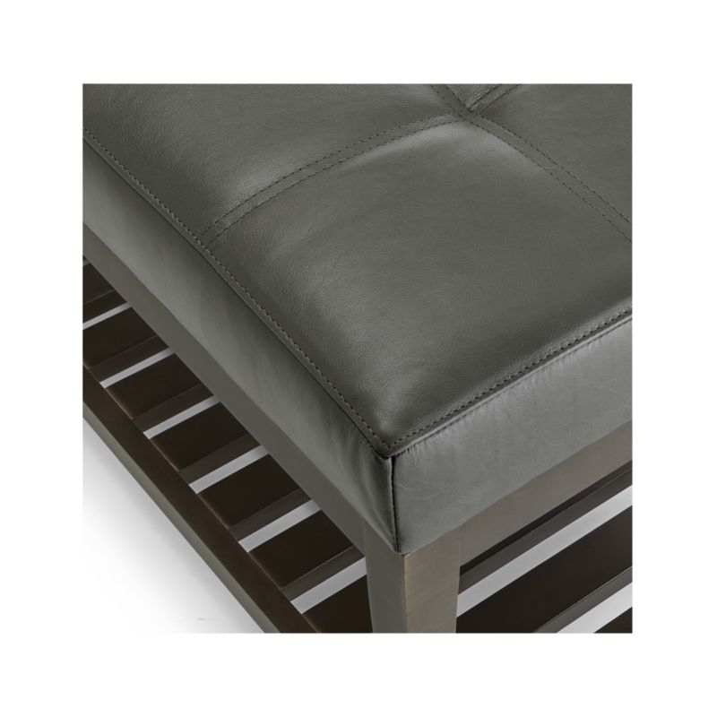 Nash Leather Large Tufted Bench with Slats - Image 3