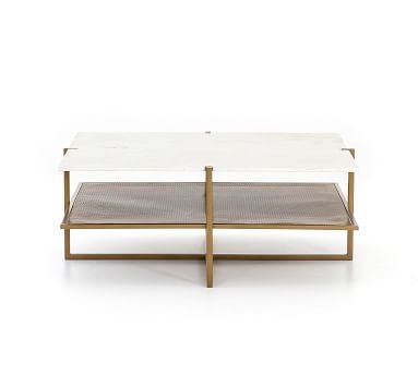 Hyla Marble Coffee Table, Brass, 41"L - Image 5