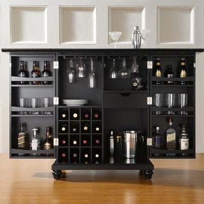 Hedon Bar Cabinet with Wine Storage -Black - Image 0