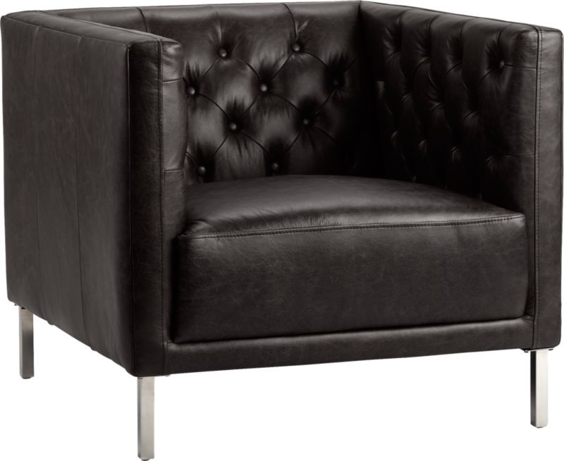 Savile Bello Saddle Leather Tufted Chair - Image 2