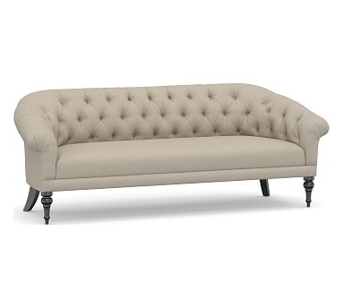 Adeline Upholstered Sofa 84", Polyester Wrapped Cushions, Brushed Crossweave Natural - Image 2