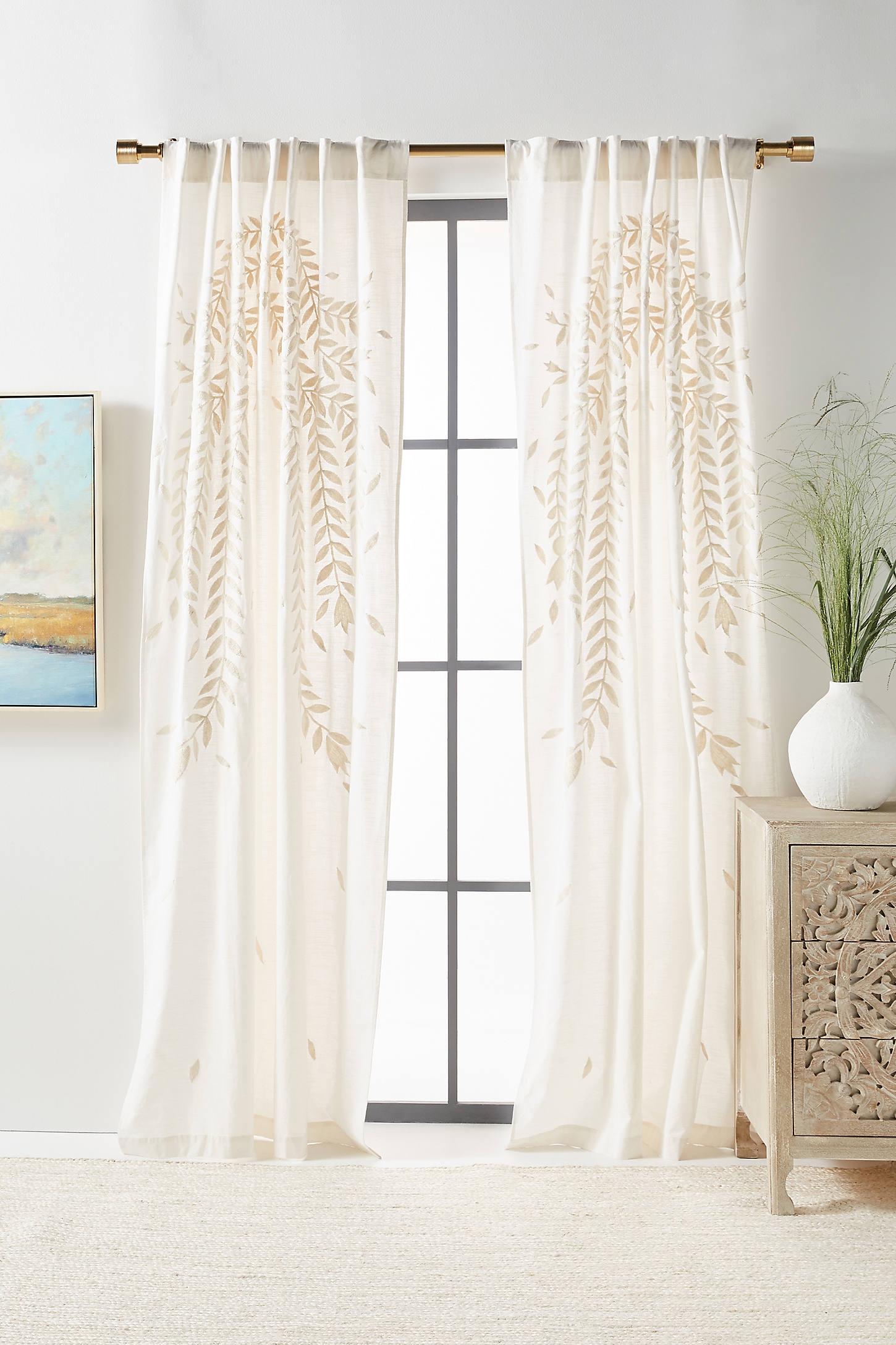 Embroidered Reme Curtain- This item is available on Feb 19, 2021 - Image 0