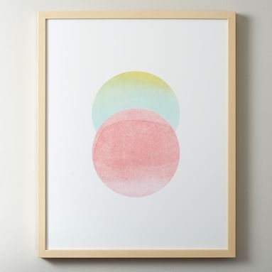 Rainbow Stacking Stones Framed Art, Natural Frame, 20"x25" - Image 3