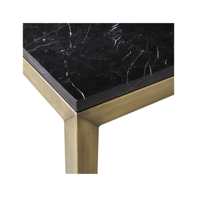 Parsons Black Marble Top/ Brass Base 20x24 End Table - Image 2