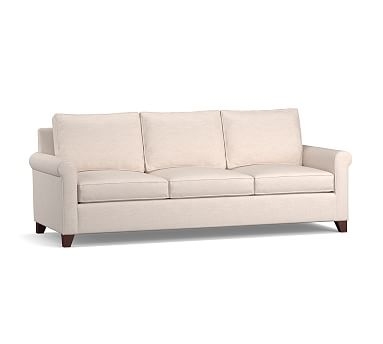 Cameron Roll Arm Upholstered Deep Seat Grand Sofa 3-Seater 98", Polyester Wrapped Cushions, Sunbrella(R) Performance Sahara Weave Ivory - Image 0