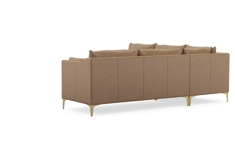 Caitlin Leather by The Everygirl Corner Sectional with Palomino and Brass Plated legs - Image 4
