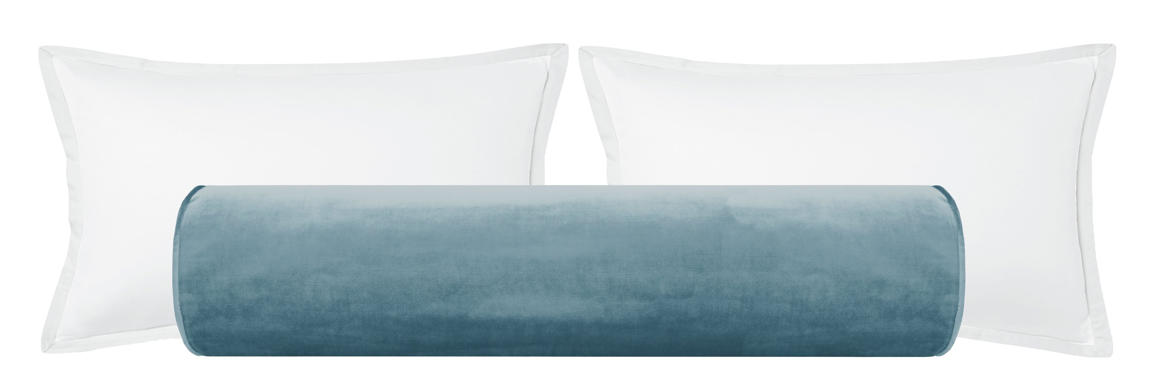 THE BOLSTER :: FAUX SILK VELVET // CERULEAN BLUE - Sample 4" X 4" - Image 0