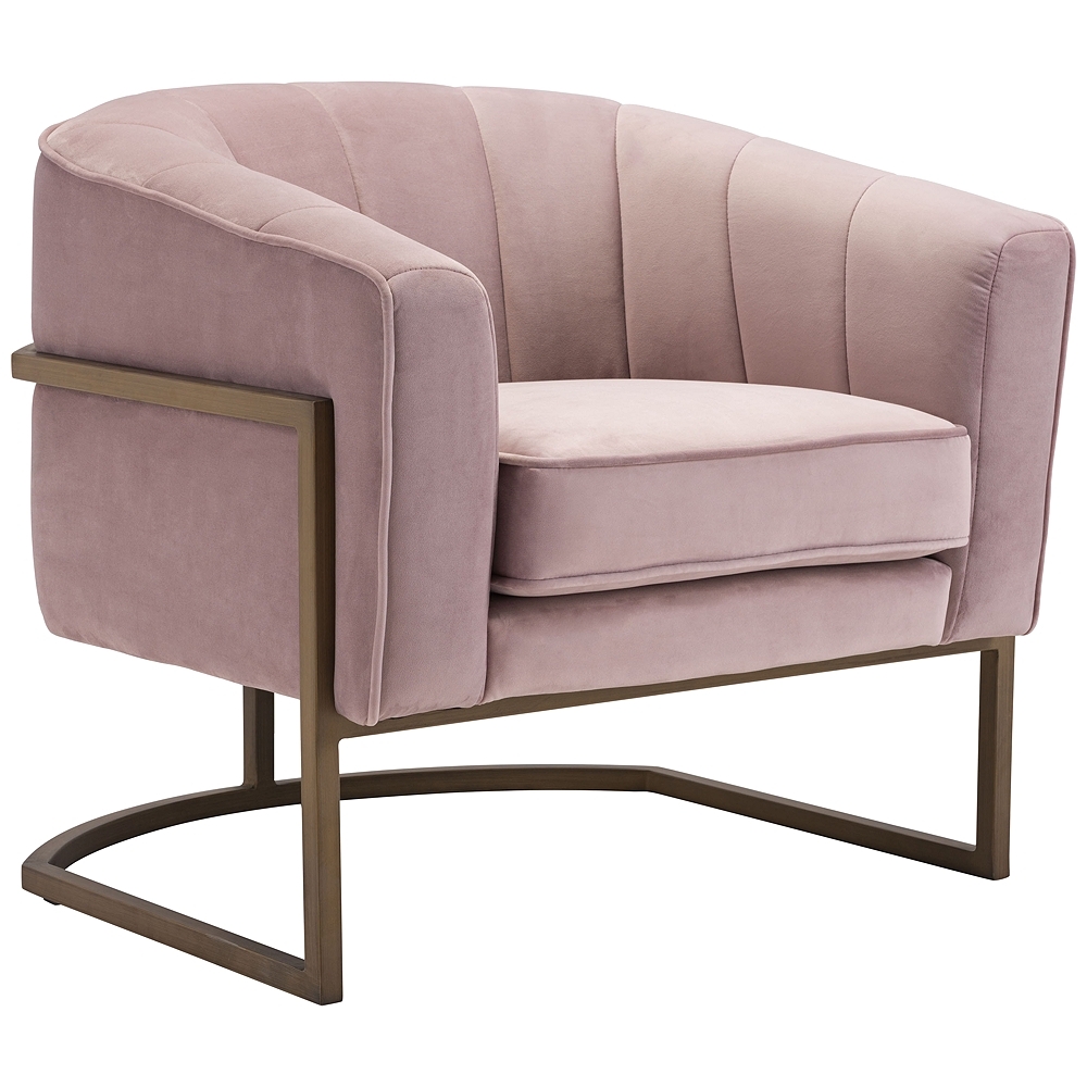Zuo Lyric Pink Velvet Occasional Chair - Style # 60D05 - Image 0