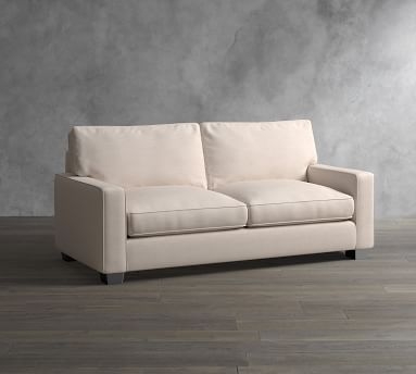 PB Comfort Square Arm Upholstered Sleeper Sofa, Box Edge Memory Foam Cushions, Textured Twill Khaki - Image 1