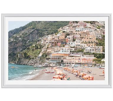 Beach Days in Positano by Rebecca Plotnick, 28 x 42", Ridged Distressed Frame, White, Mat - Image 2