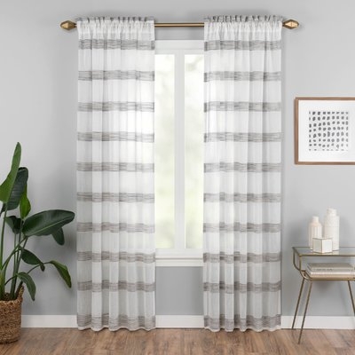 Hawkinsville Window Striped Semi-Sheer Rod Pocket Single Curtain Panel - Image 0