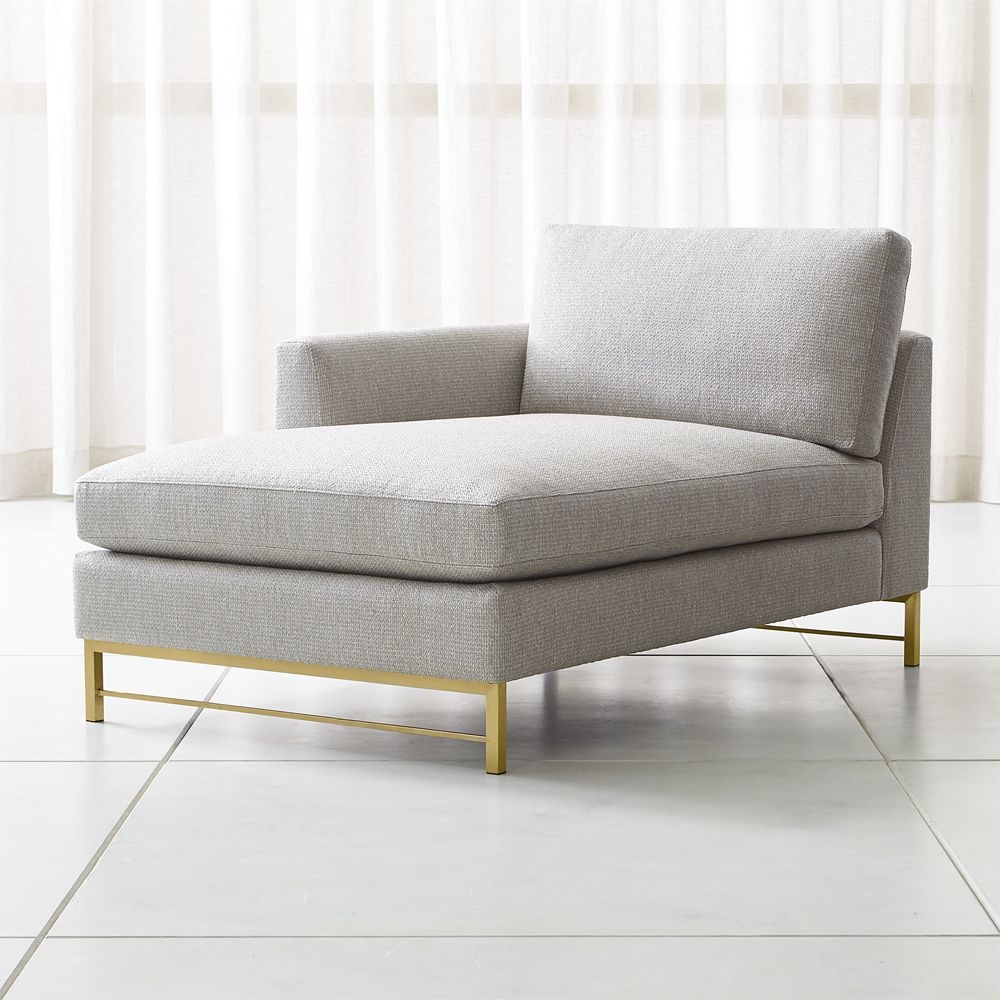 Tyson Left Arm Chaise with Brass Base - Image 0