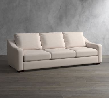 Big Sur Slope Arm Upholstered Sofa 82", Down Blend Wrapped Cushions, Performance Plush Velvet Navy - Image 4