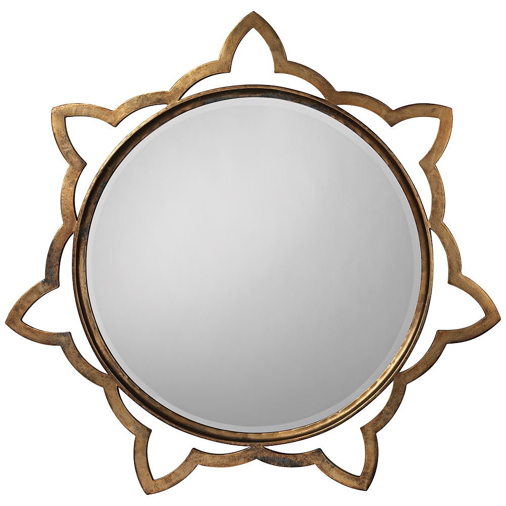 Jamie Young Sante Antique Brass 36" Round Wall Mirror - Style # 19T88 - Image 0