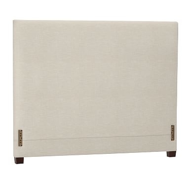 Raleigh Upholstered Square King Headboard without Nailheads, Textured Basketweave Flax - Image 2