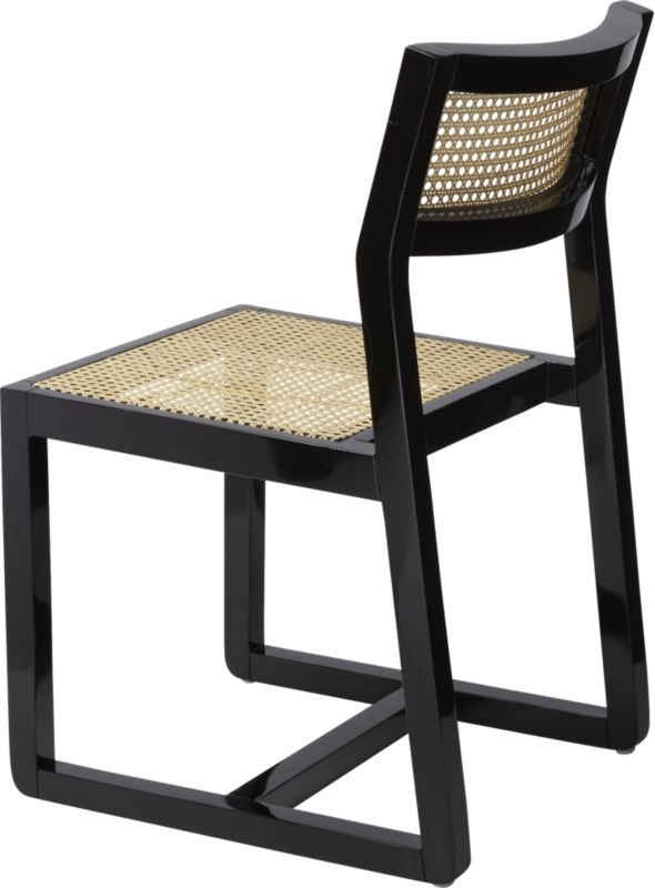 Makan Black Wood and Cane Chair - Image 6