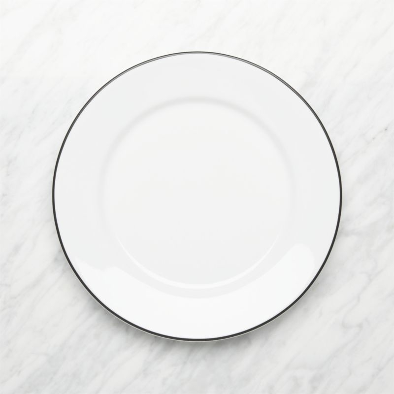 Aspen Black Band Dinner Plates, Set of 8 - Image 1