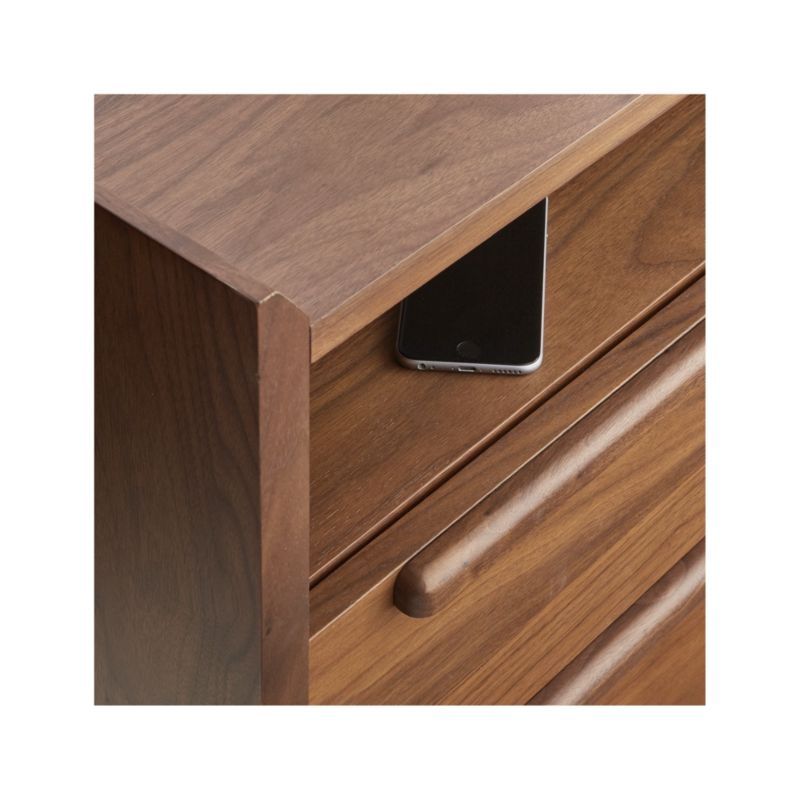 Tate 2-Drawer Midcentury Nightstand with Power Outlet, Restock in early May, 2022. - Image 4