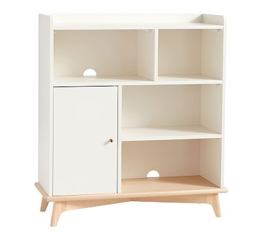 Sloan Storage Bookcase, Simply White/Natural, UPS - Image 1