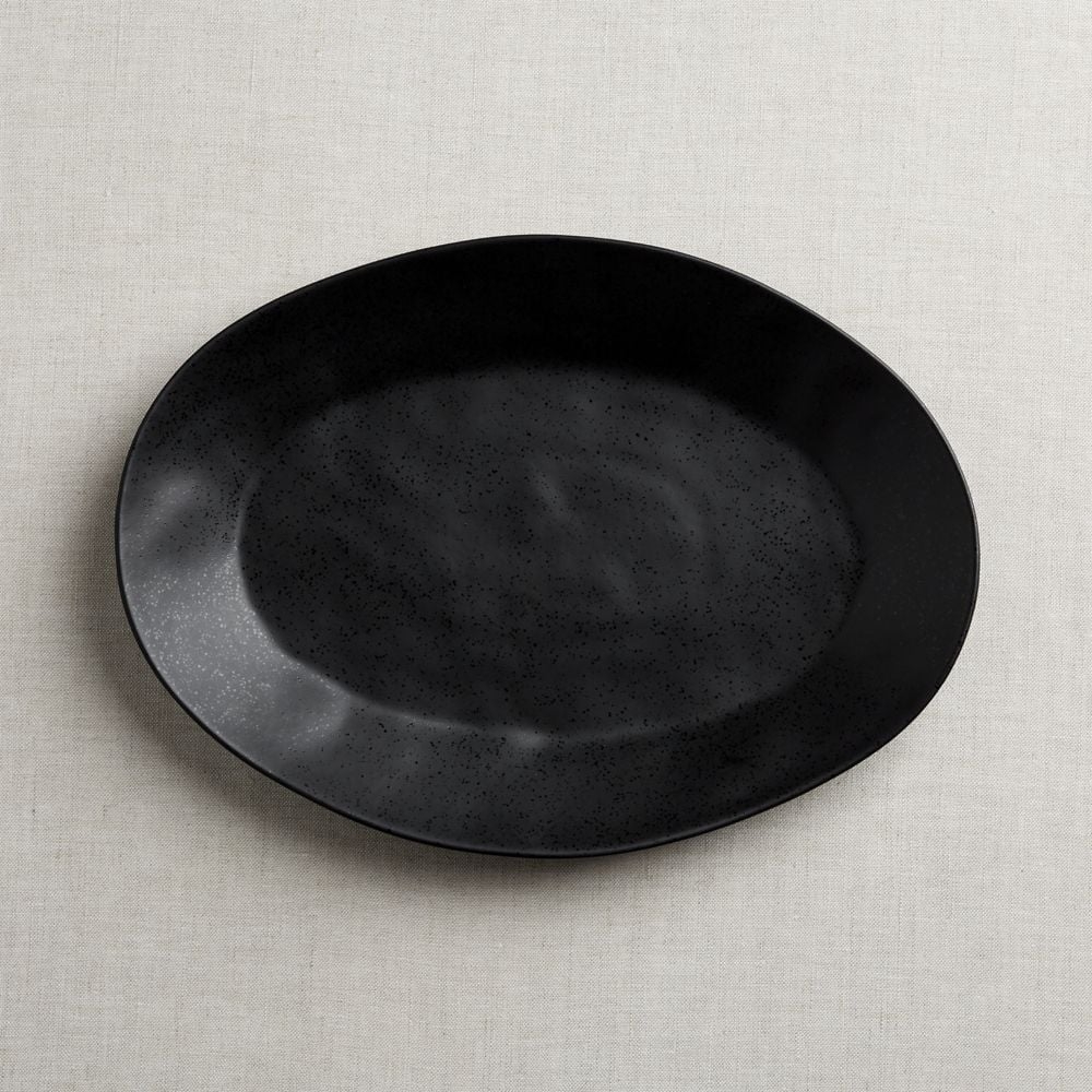 Marin Matte Black Small Oval Platter - Image 0