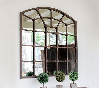 Arched Iron Mirror, 39"x39"x2" - Image 0