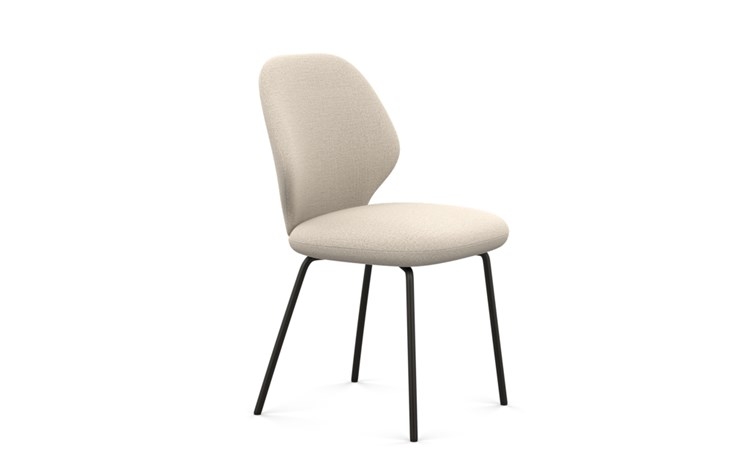 Kit Dining Chair with Natural Fabric and Matte Black legs - Image 1