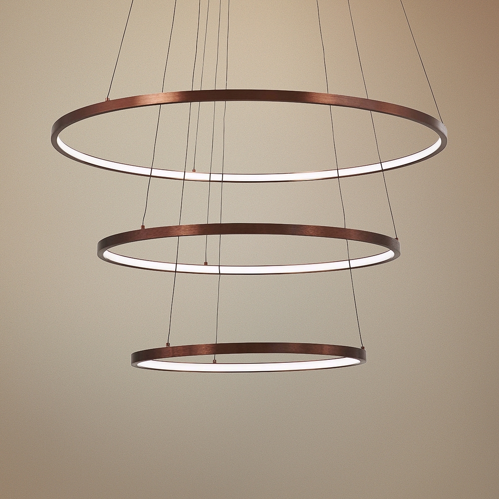 Full Orbit 31 1/2" Wide Satin Bronze 3-Light LED Pendant - Style # 58F09 - Image 0