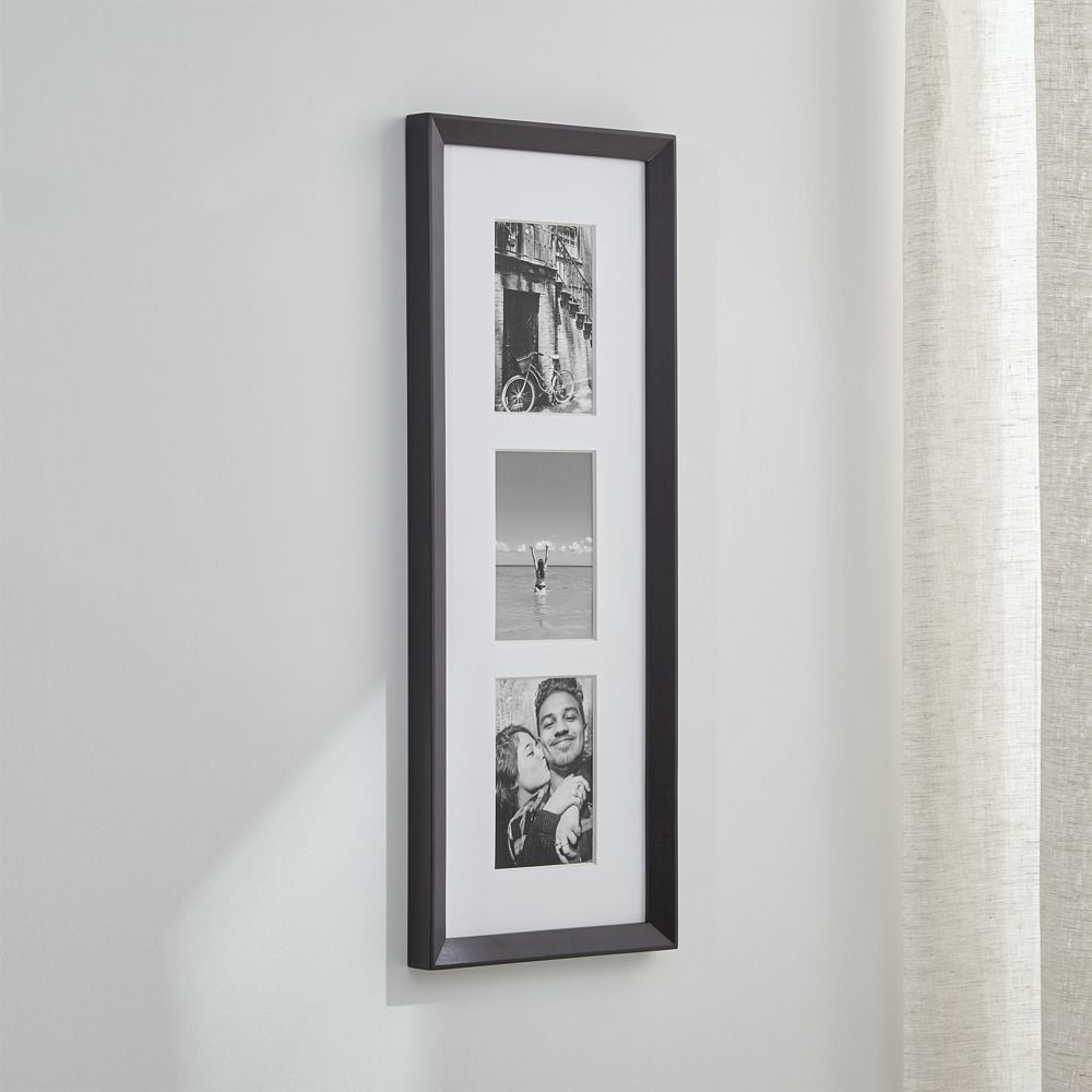 Icon Wood Triple 4x6 Black Wall Frame - Image 0