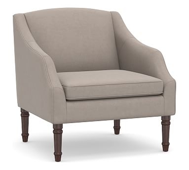 SoMa Emma Upholstered Armchair, Polyester Wrapped Cushions, Performance Everydayvelvet(TM) Carbon - Image 0