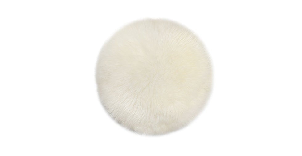 Lanna Ivory Round Sheepskin Pillow - Image 0