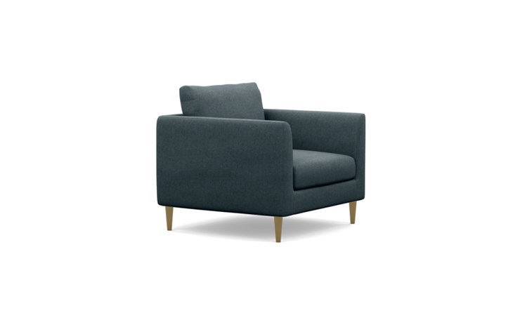 Owens Accent Chair with Blue Union Fabric and Brass Plated legs - Image 1