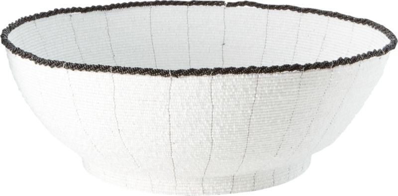 Pearl Beaded White Bread Basket - Image 2