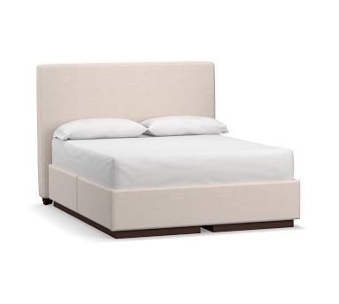Big Sur Upholstered Bed, Queen, Premium Performance Basketweave Light Gray - Image 3