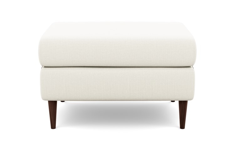Asher Ottoman with Ivory Fabric and Oiled Walnut legs - Image 3