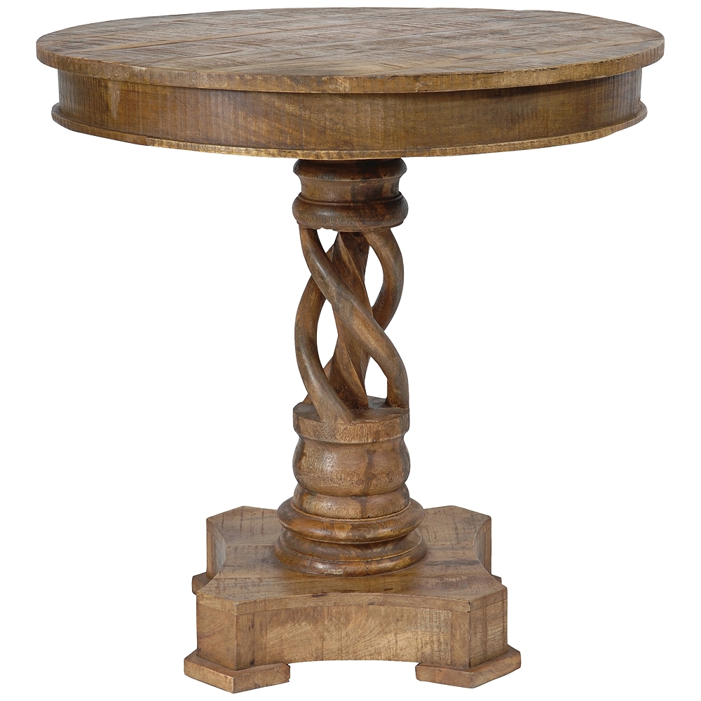 Bengal Manor Natural Mango Wood Twist Accent Table - Style # 56G84 - Image 0