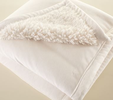 Sherpa Baby Blanket, Gray/Ivory - Image 1